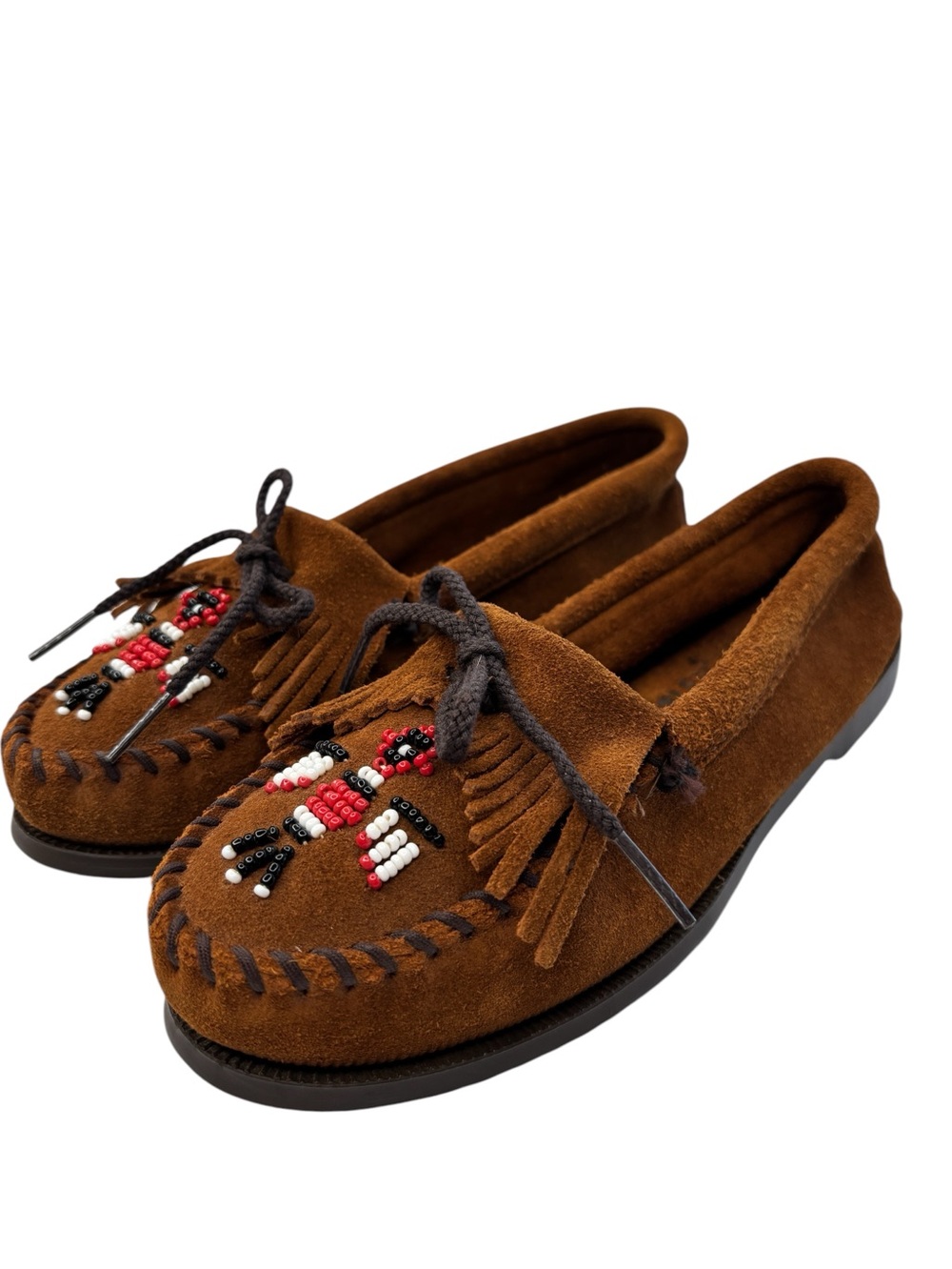 Minnetonka Brown Beaded Suede Leather Moccasins
Loafers Flats Womens
Shoe Size 7